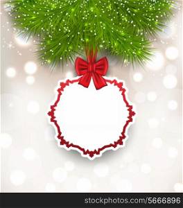 Illustration glowing background with Christmas card - vector