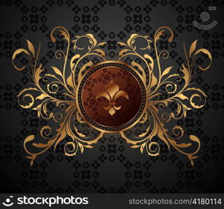 Illustration gold vintage for design packing - vector