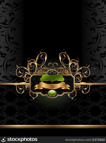 Illustration golden luxury background with label - vector