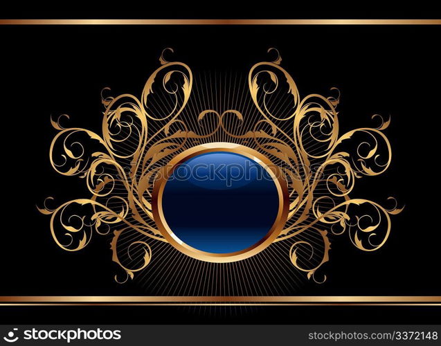 Illustration golden ornate background for design - vector