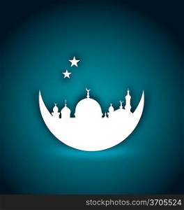Illustration greeting card for Ramadan Kareem - vector