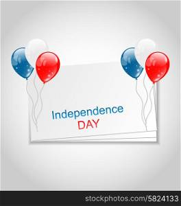 Illustration Greeting Card with Balloons for Independence Day USA - Vector