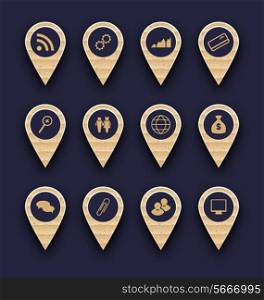 Illustration group business pictogram icons for design your website - vector