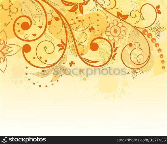 Illustration grunge flower background, element for design - vector