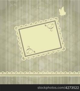 Illustration grunge oldfashioned background with greeting card - vector