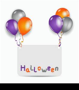 Illustration Halloween card with set colorful balloons - vector