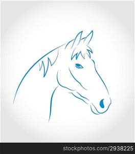 Illustration hand drawn head horse isolated on white background - vector