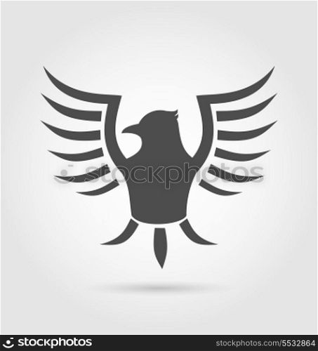 Illustration heraldic eagle symbol isolated on white background - vector
