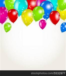Illustration holiday background with multicolor balloons - vector