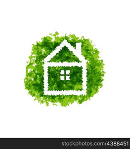 Illustration icon eco home on grunge background - vector