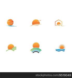 illustration Icon Logo and symbol  Template Sunrise design 