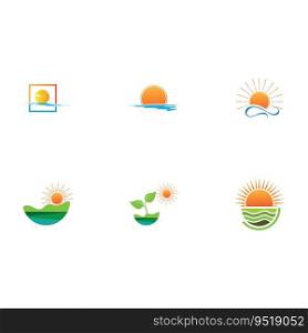 illustration Icon Logo and symbol  Template Sunrise design 