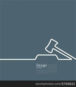 Illustration icon of hammer judge, template corporate style logo - vector