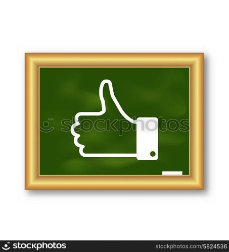 Illustration Icon of Thumb Up on School Board - Vector