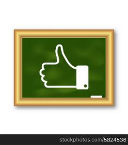 Illustration Icon of Thumb Up on School Board - Vector
