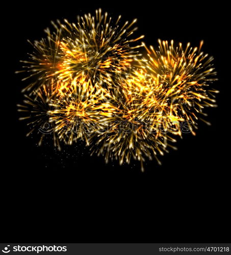 Illustration Illuminated Festive Firework, Glowing Holiday Background - Vector