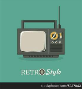 Illustration in retro style. Old TV. Vector illustration, logo, icon.
