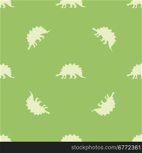 Illustration in vector format. Seamless pattern made up of silhouettes of dinosaurs.