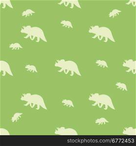 Illustration in vector format. Seamless pattern made up of silhouettes of dinosaurs.