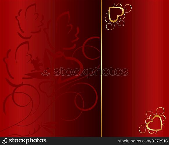 Illustration invitation card with floral background - vector