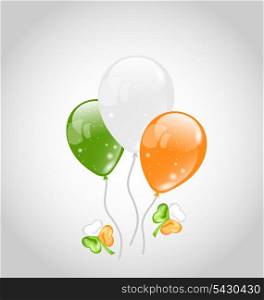 Illustration Irish colorful balloons with clovers for St. Patrick&rsquo;s Day - vector