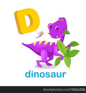 Illustration Isolated Alphabet Letter D Dinosaur,.vector