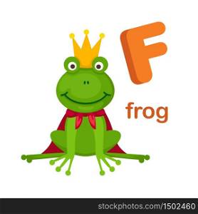 Illustration Isolated Alphabet Letter F Frog,.vector