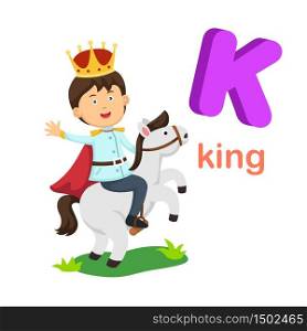 Illustration Isolated Alphabet Letter K King.vector