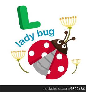 Illustration Isolated Alphabet Letter L Ladybug.vector