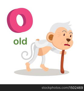 Illustration Isolated Alphabet Letter O Old.vector