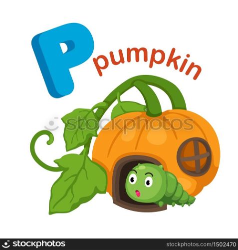 Illustration Isolated Alphabet Letter P Pumpkin.vector