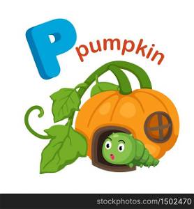 Illustration Isolated Alphabet Letter P Pumpkin.vector
