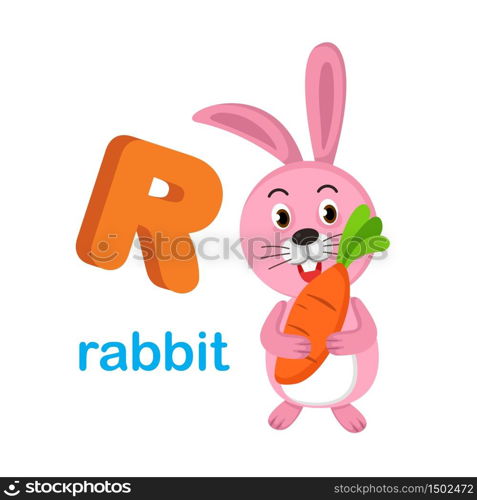 Illustration Isolated Alphabet Letter R Rabbit.vector