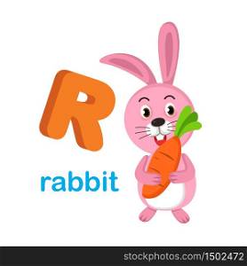 Illustration Isolated Alphabet Letter R Rabbit.vector
