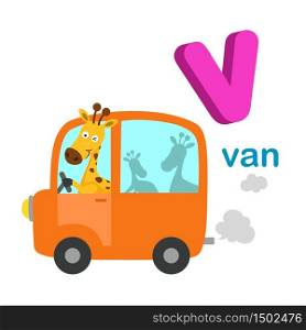 Illustration Isolated Alphabet Letter V Van.vector