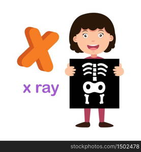 Illustration Isolated Alphabet Letter X X-ray,.vector