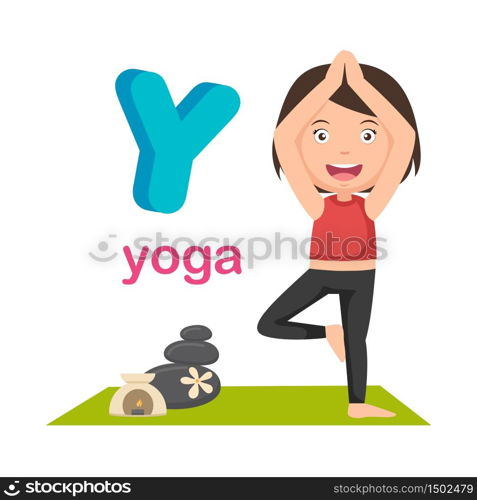 Illustration Isolated Alphabet Letter Y Yoga.vector