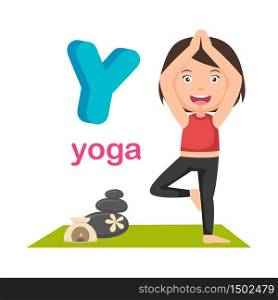 Illustration Isolated Alphabet Letter Y Yoga.vector