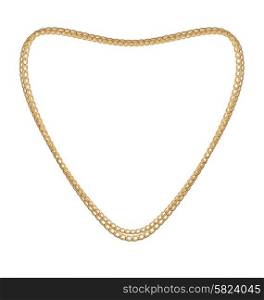 Illustration Jewelry Golden Chain of Heart Shape - Vector