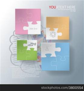 illustration Jigsaw vector for abstract education infographic background