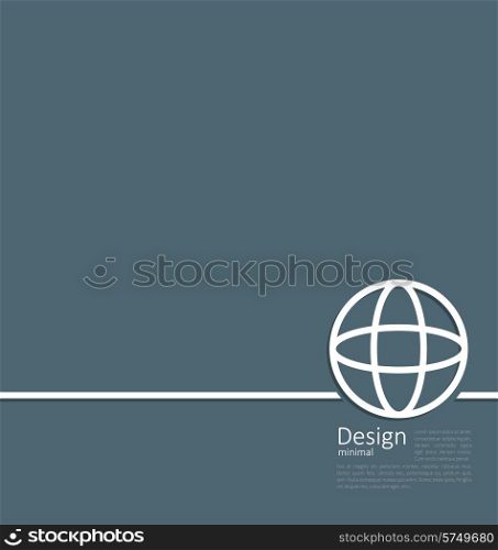 Illustration logo of earth or globe, or network structure, minimal flat style line - vector