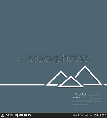Illustration logo of egyptian pyramid, symbol of tourism, minimal flat style line - vector