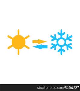 Illustration logo of symbol climate balance, isolated on white background - vector