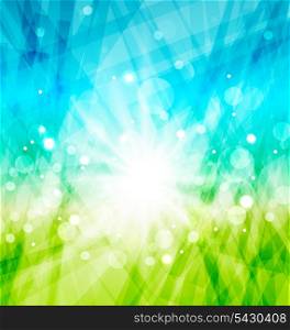 Illustration modern abstract background with sun rays - vector