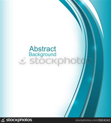 Illustration Modern Wavy Blue Brochure, Abstract Design - Vector