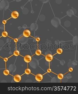 Illustration molecule&acute;s structure with copy space for your text - vector