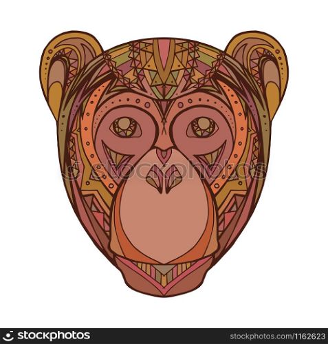 Illustration monkey decorated tribal pattern for your creativity. Illustration monkey decorated tribal pattern for your creativit