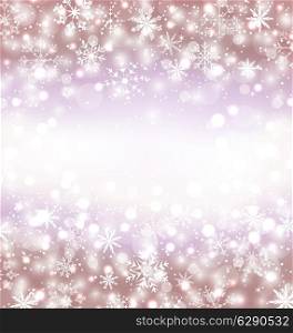 Illustration Navidad winter background with snowflakes and copy space for your text - vector