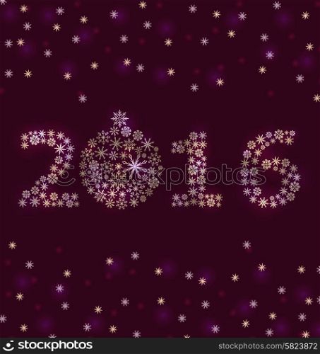 Illustration New Year Greeting Card with Snowflakes - Vector