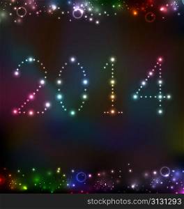 Illustration New Year night background with light - vector